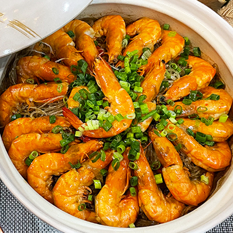 鮮蝦豆腐粉絲煲