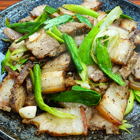 蒜炒鹹豬肉